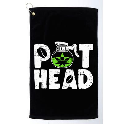 Pot Head Funny Coffee 420 Weed Lover Cannabis Marijuana Golf Towel