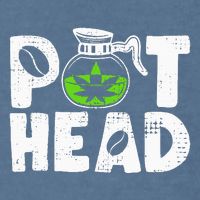 Pot Head Funny Coffee 420 Weed Lover Cannabis Marijuana Garment-Dyed Sweatshirt