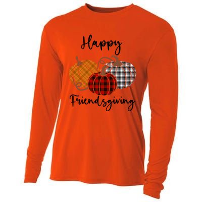 Plaid Happy Friendsgiving Funny Gift Friends Giving Funny Cool Gift Cooling Performance Long Sleeve Crew