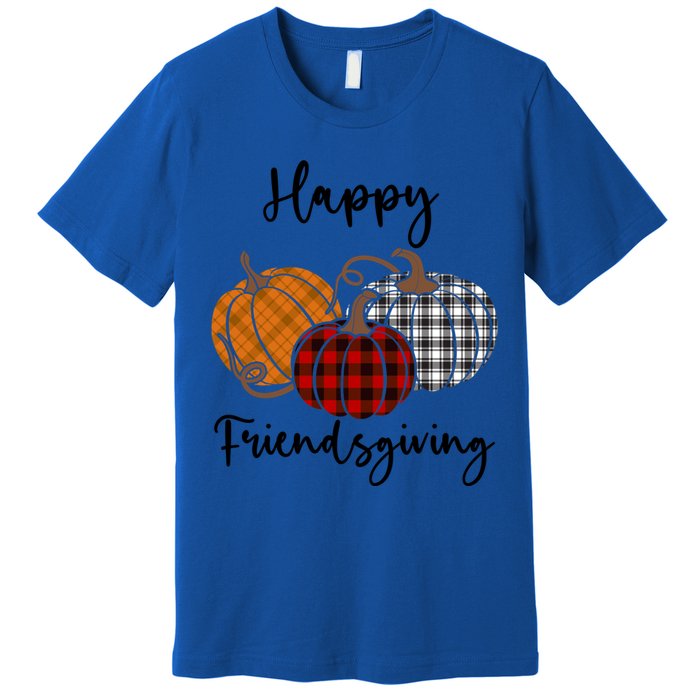 Plaid Happy Friendsgiving Funny Gift Friends Giving Funny Cool Gift Premium T-Shirt