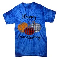 Plaid Happy Friendsgiving Funny Gift Friends Giving Funny Cool Gift Tie-Dye T-Shirt