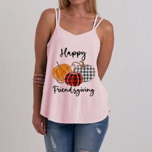 Plaid Happy Friendsgiving Funny Gift Friends Giving Funny Cool Gift Women's Strappy Tank