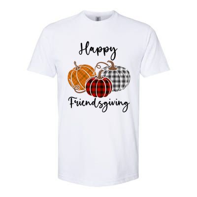 Plaid Happy Friendsgiving Funny Gift Friends Giving Funny Cool Gift Softstyle CVC T-Shirt