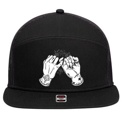 Promise Hands Funny 7 Panel Mesh Trucker Snapback Hat