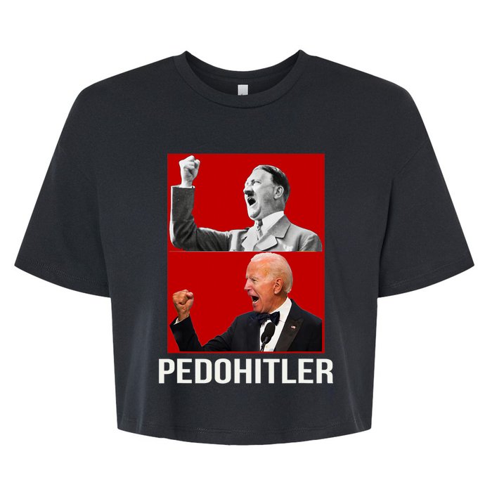 Pedo Hitler Funny Joe Biden Bella+Canvas Jersey Crop Tee