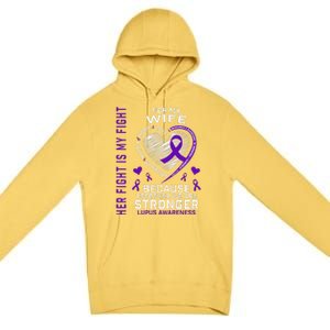 Purple Her Fight Wife Lupus Awareness Month Graphic Products Premium Pullover Hoodie