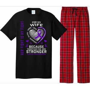 Purple Her Fight Wife Lupus Awareness Month Graphic Products Pajama Set