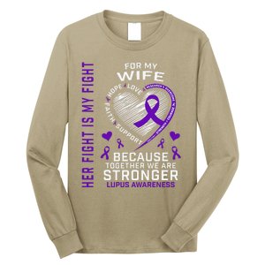 Purple Her Fight Wife Lupus Awareness Month Graphic Products Long Sleeve Shirt