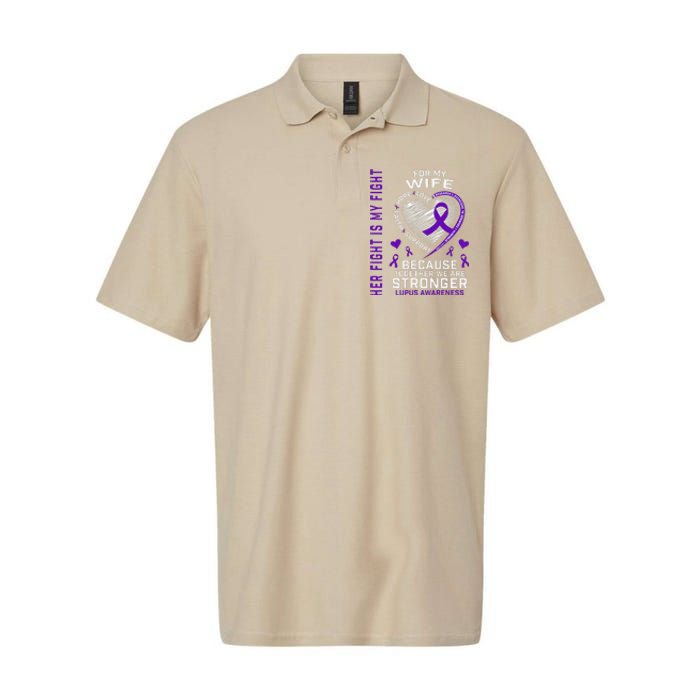 Purple Her Fight Wife Lupus Awareness Month Graphic Products Softstyle Adult Sport Polo