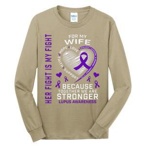 Purple Her Fight Wife Lupus Awareness Month Graphic Products Tall Long Sleeve T-Shirt