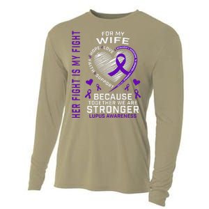 Purple Her Fight Wife Lupus Awareness Month Graphic Products Cooling Performance Long Sleeve Crew