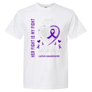 Purple Her Fight Wife Lupus Awareness Month Graphic Products Garment-Dyed Heavyweight T-Shirt