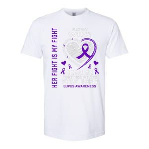 Purple Her Fight Wife Lupus Awareness Month Graphic Products Softstyle CVC T-Shirt