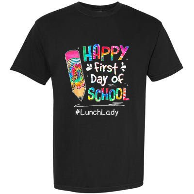 Pencil Happy First Day Of School Lunch Lady Back To Garment-Dyed Heavyweight T-Shirt