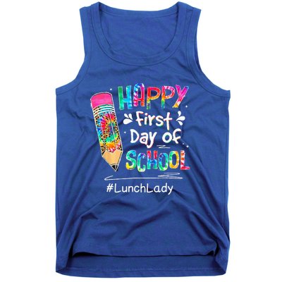 Pencil Happy First Day Of School Lunch Lady Back To Tank Top