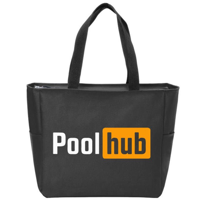 Pool Hub Funny Billiards Pool Player Quotes Parody Design Zip Tote Bag