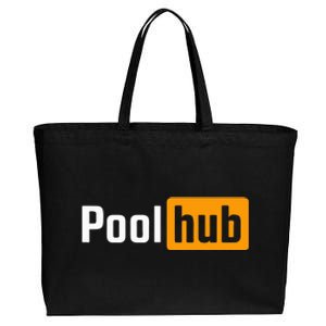 Pool Hub Funny Billiards Pool Player Quotes Parody Design Cotton Canvas Jumbo Tote