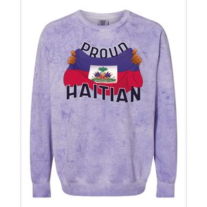 Proud Haitian Flag Colorblast Crewneck Sweatshirt