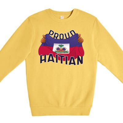 Proud Haitian Flag Premium Crewneck Sweatshirt