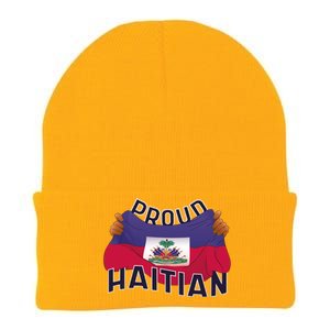 Proud Haitian Flag Knit Cap Winter Beanie