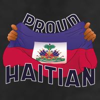 Proud Haitian Flag 7 Panel Mesh Trucker Snapback Hat
