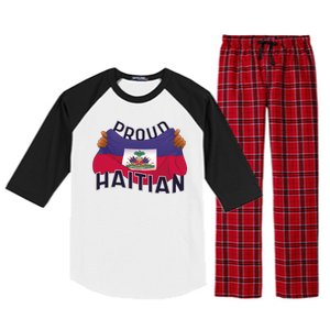 Proud Haitian Flag Raglan Sleeve Pajama Set