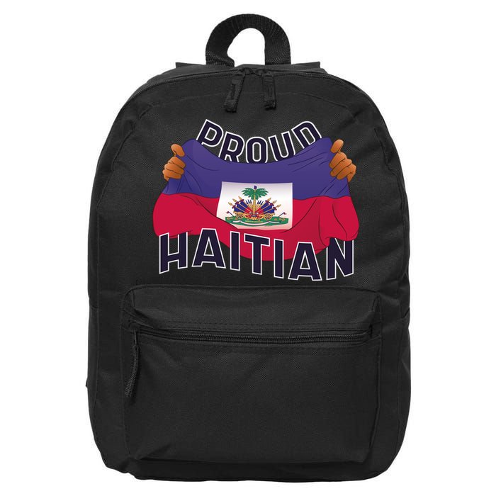 Proud Haitian Flag 16 in Basic Backpack