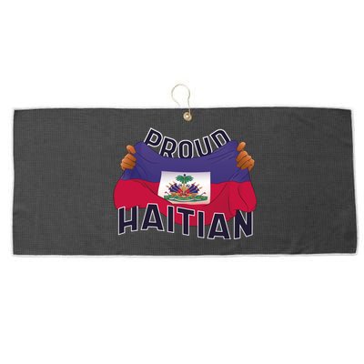 Proud Haitian Flag Large Microfiber Waffle Golf Towel