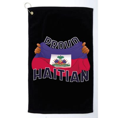 Proud Haitian Flag Platinum Collection Golf Towel