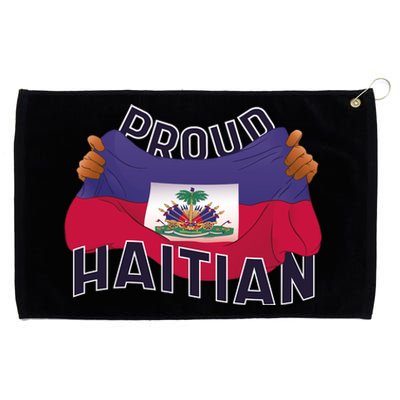 Proud Haitian Flag Grommeted Golf Towel