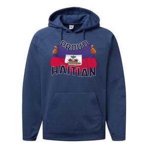 Proud Haitian Flag Performance Fleece Hoodie