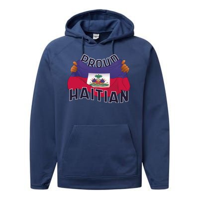 Proud Haitian Flag Performance Fleece Hoodie