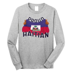 Proud Haitian Flag Long Sleeve Shirt