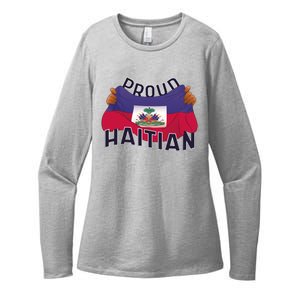 Proud Haitian Flag Womens CVC Long Sleeve Shirt