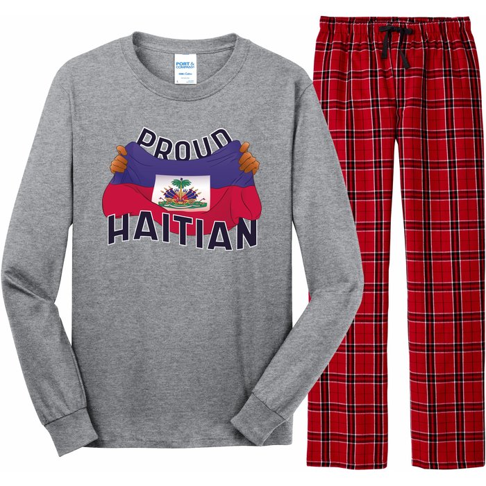 Proud Haitian Flag Long Sleeve Pajama Set