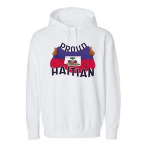 Proud Haitian Flag Garment-Dyed Fleece Hoodie