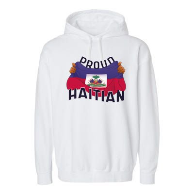 Proud Haitian Flag Garment-Dyed Fleece Hoodie