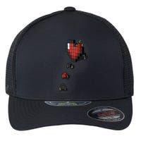 Pixel Heart Funny Gamer Flexfit Unipanel Trucker Cap