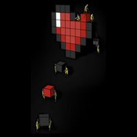 Pixel Heart Funny Gamer Flexfit Unipanel Trucker Cap