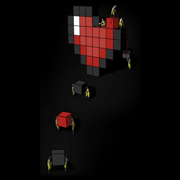 Pixel Heart Funny Gamer Flexfit Unipanel Trucker Cap