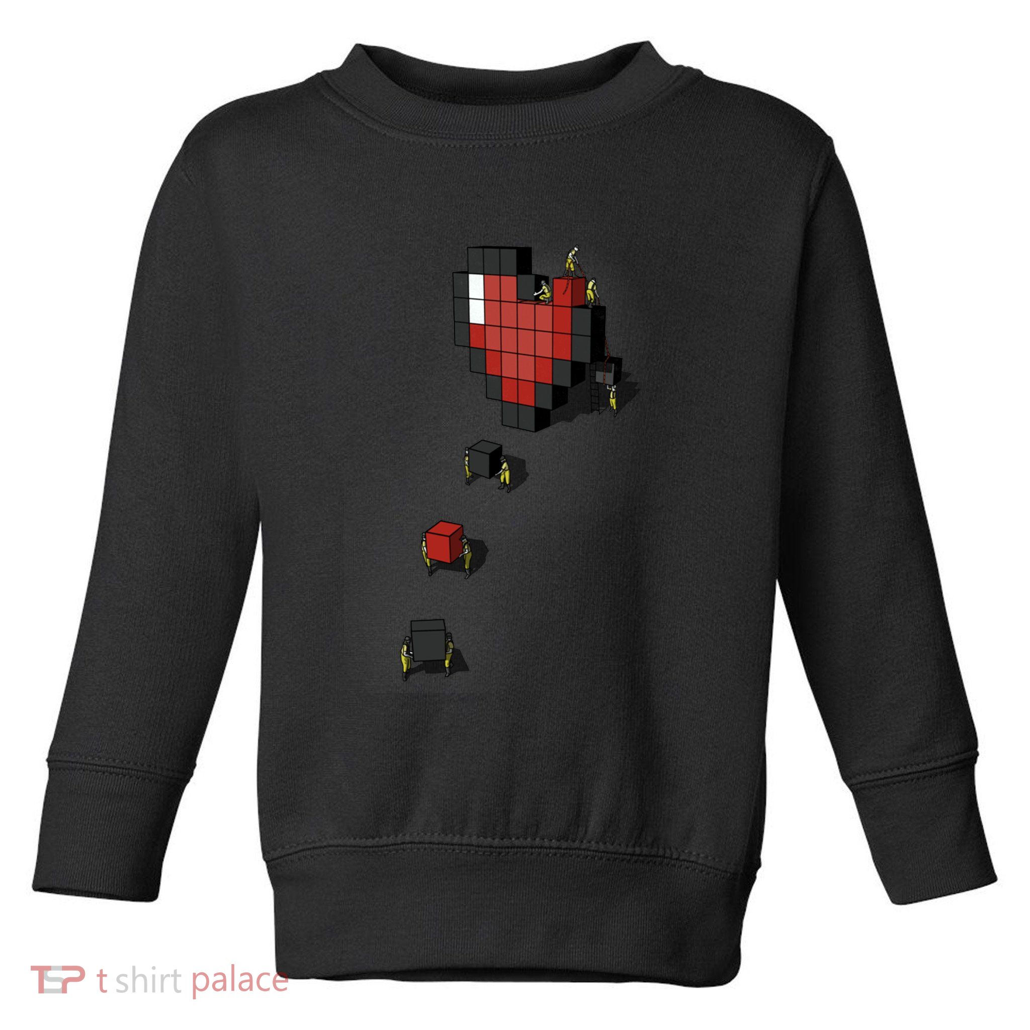 Pixel Heart Funny Gamer Toddler Sweatshirt