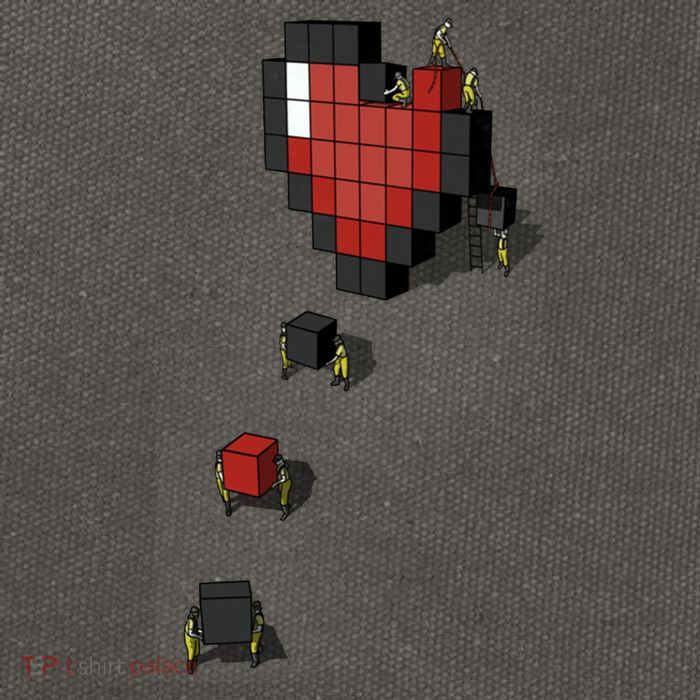Pixel Heart Funny Gamer Cotton Canvas Backpack