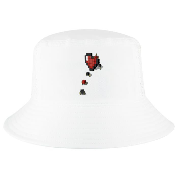 Pixel Heart Funny Gamer Cool Comfort Performance Bucket Hat