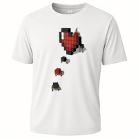 Pixel Heart Funny Gamer Cooling Performance Crew T-Shirt