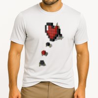 Pixel Heart Funny Gamer Cooling Performance Crew T-Shirt