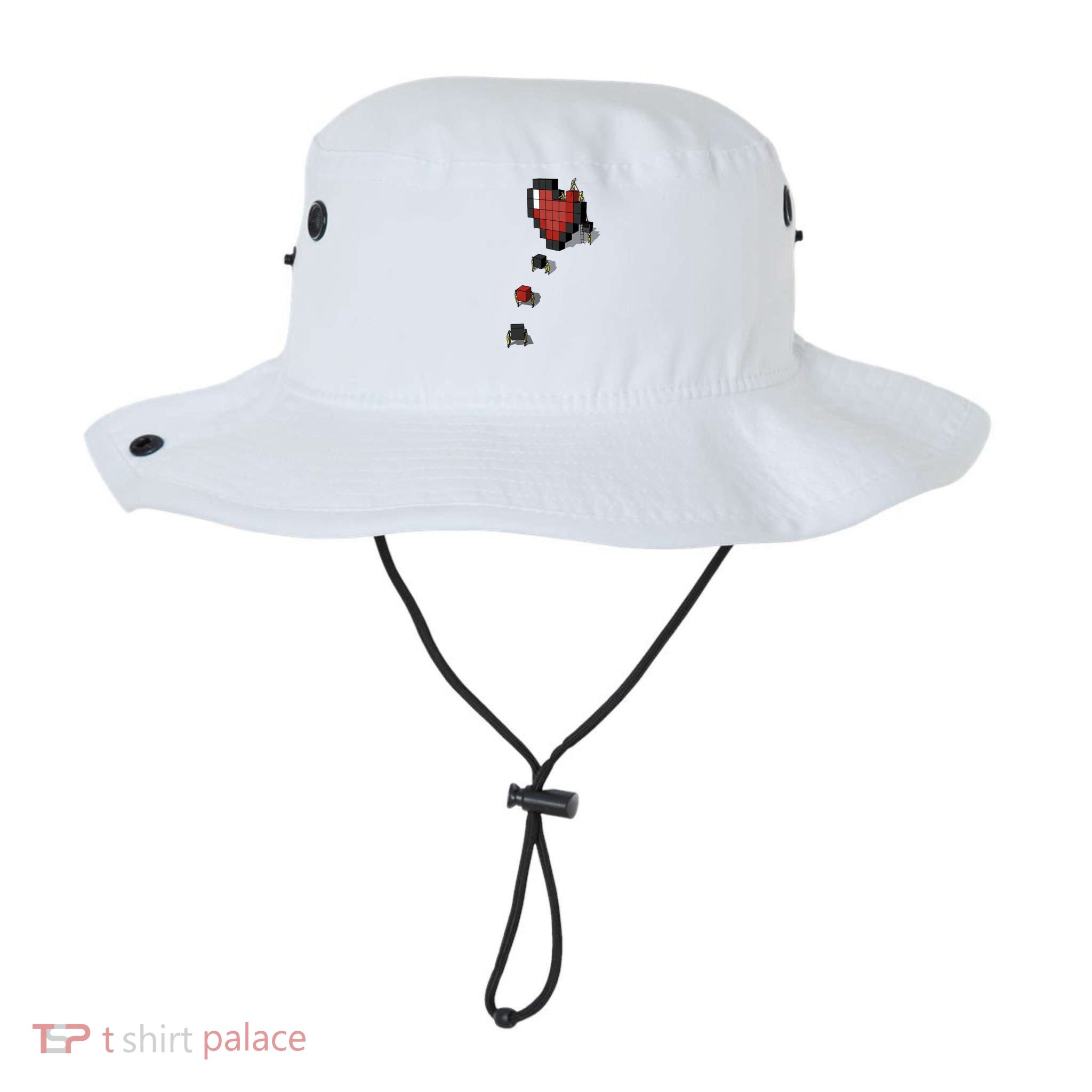 Pixel Heart Funny Gamer Bucket Hat