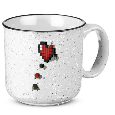 Pixel Heart Funny Gamer 15oz Campfire Ceramic Mug