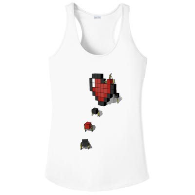Pixel Heart Funny Gamer Ladies PosiCharge Competitor Racerback Tank
