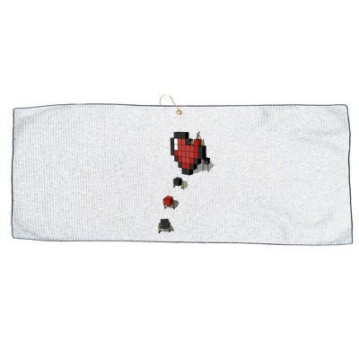 Pixel Heart Funny Gamer Large Microfiber Waffle Golf Towel