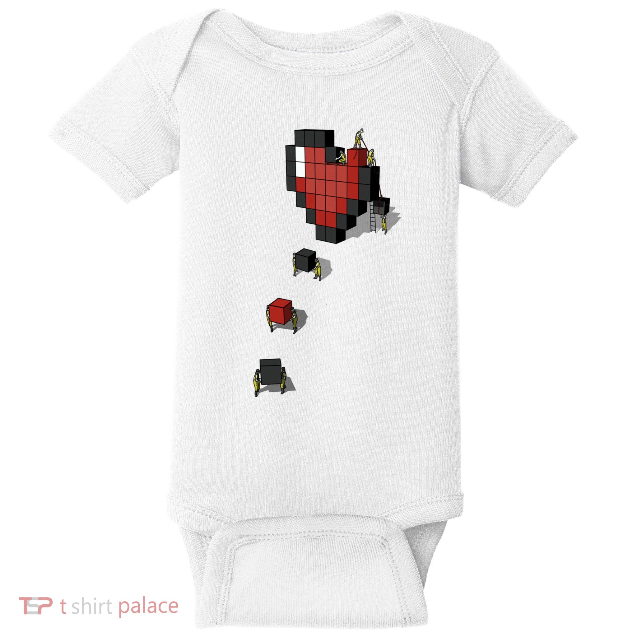 Pixel Heart Funny Gamer Baby Bodysuit
